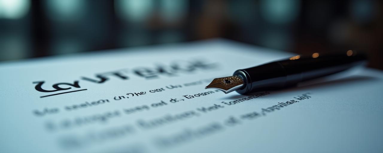 Legal documents and scale of justice on a dark wooden desk